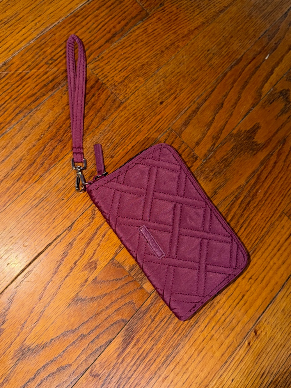 Vera Bradley Quilted Wristlet in Plum